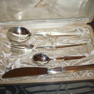 vintage Deetjen silver plated cutlery set